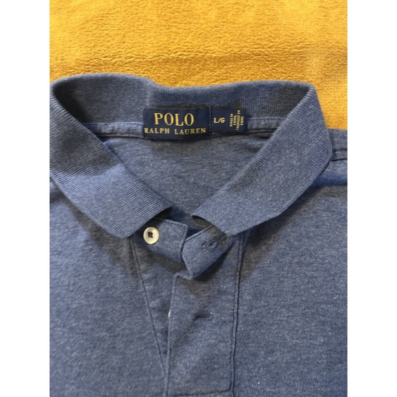 Polo Ralph Lauren Men's Size L Dark Heather Blue Short Sleeve Polo Shirt - Picture 4 of 9